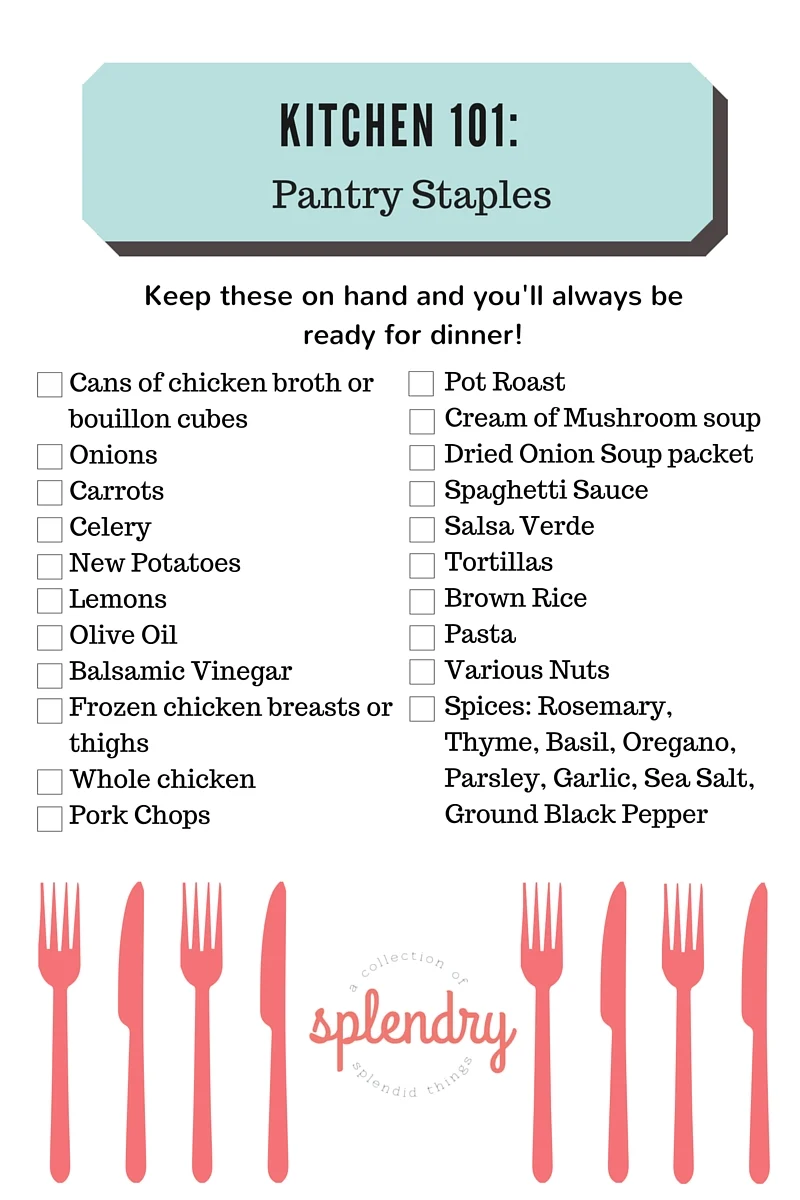 kitchen 101 splendry pantry staples