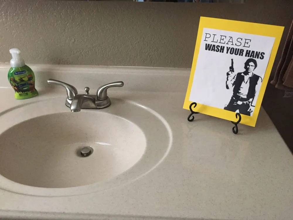 star wars party wash your hans