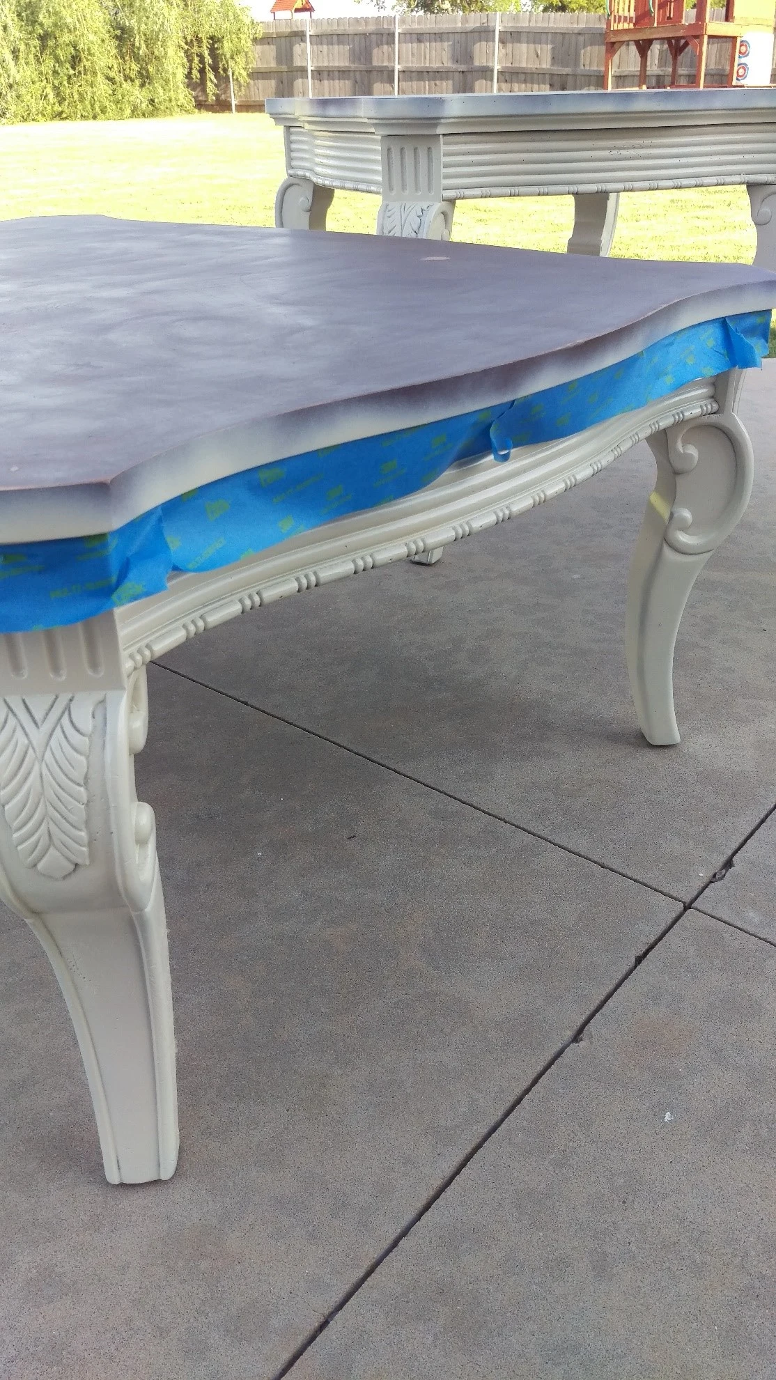 Spray Painting Furniture taping off