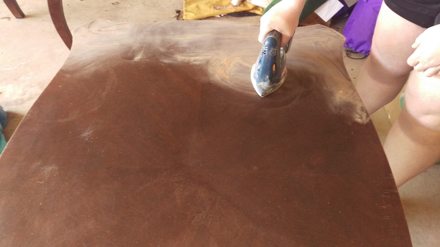 Spray Painting Furniture sanding