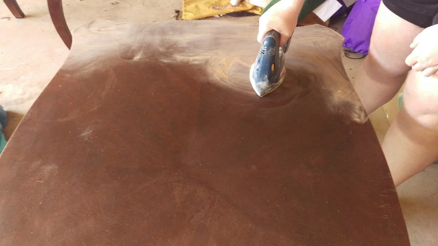 Spray Painting Furniture sanding