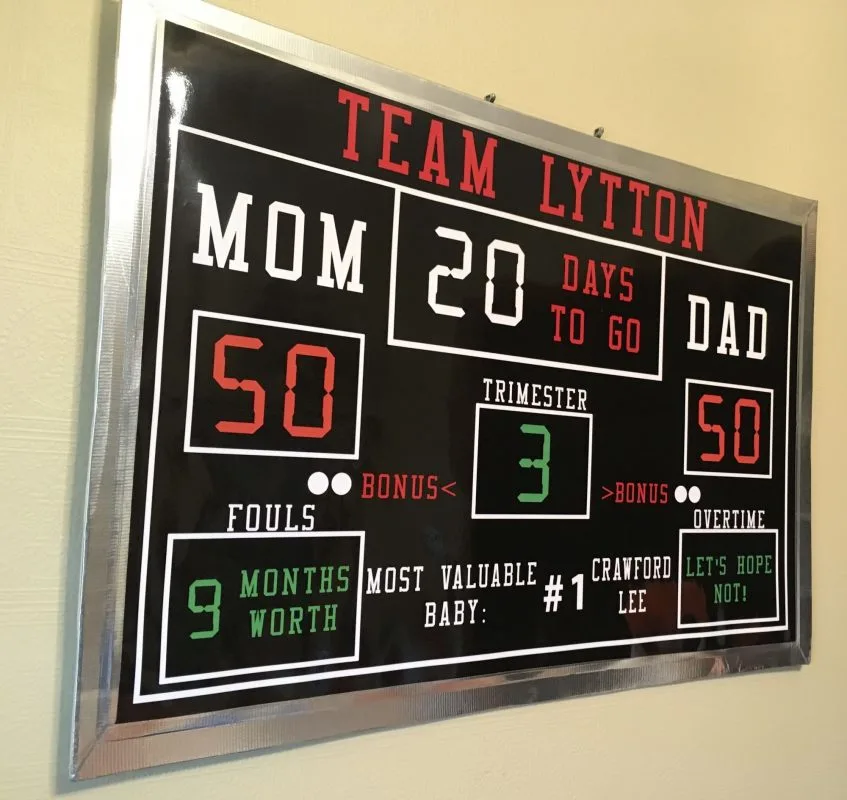 Thunder Basketball Baby Shower Scoreboard