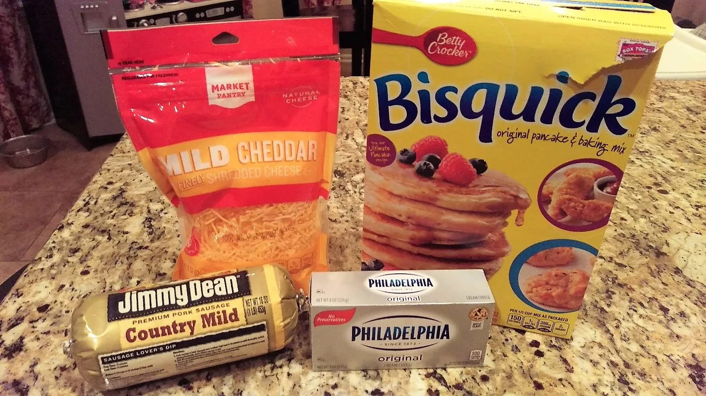 Party Favorite Cream Cheese Sausage Balls Ingredients