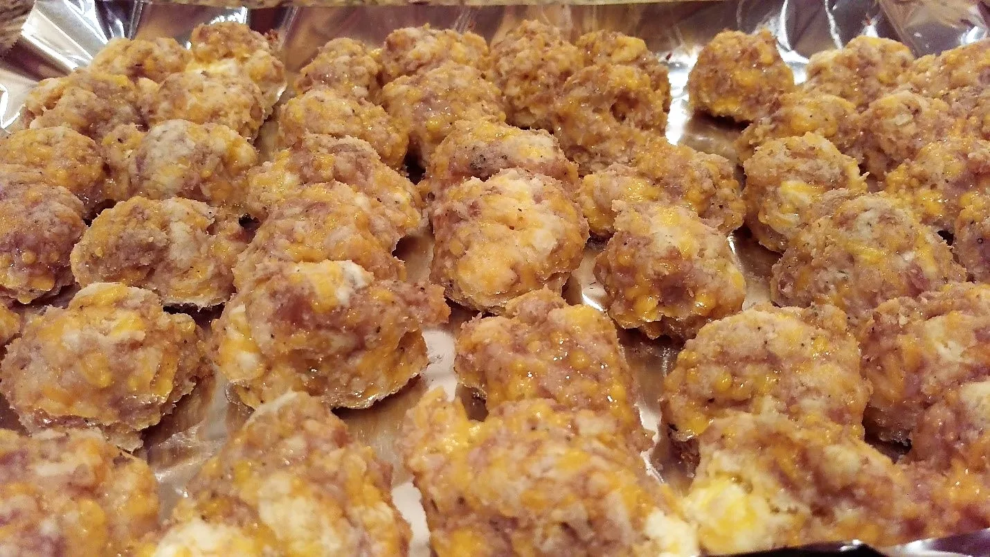 Party Favorite Cream Cheese Sausage Balls baked sausage balls