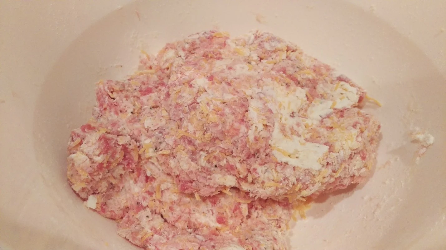 Party Favorite Cream Cheese Sausage Balls sausage mixture