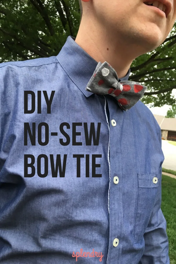 DIY No-Sew Bow Tie for Dad tutorial on Splendry.com