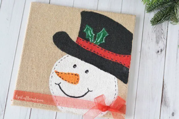 snowman canvas - easy Christmas DIY projects - Splendry