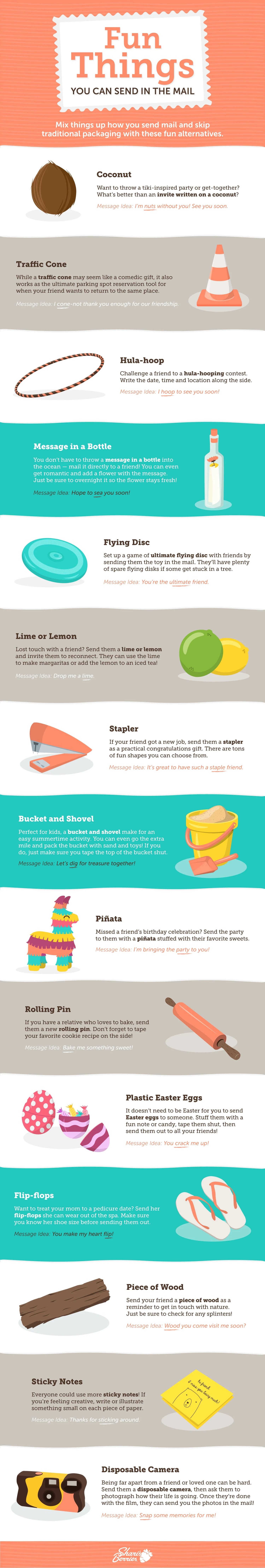 25 fun things you can send in the mail - Splendry
