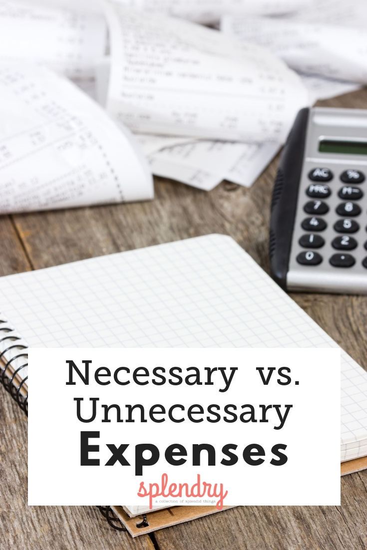 necessary vs. unnecessary expenses - Splendry
