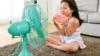 easy indoor activities for kids - child in front of fan - Splendry