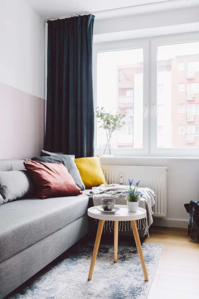 small room with light colored walls