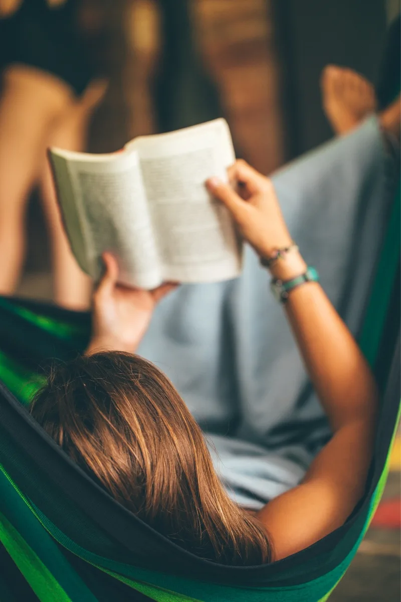 person reading a book