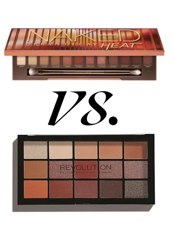 urban decay naked heat eyeshadow palette and makeup revolution palette in iconic
