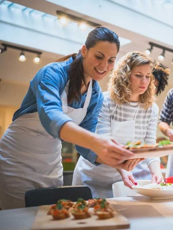two women cooking